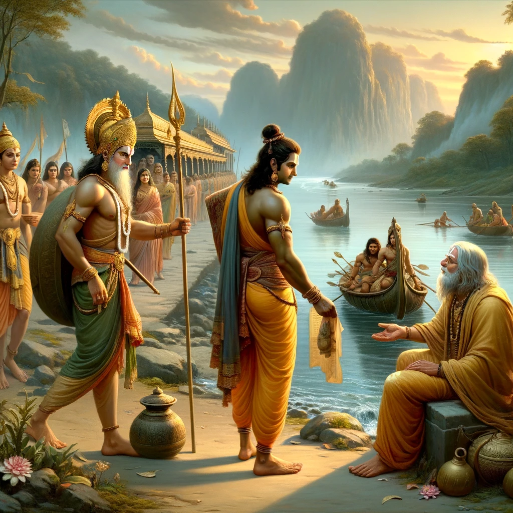 Rama Sends Sumantra Back and Crosses the Ganges